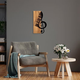 Wallity Musical 1 Escultura de pared de Madera y Metal Nogal y Negro